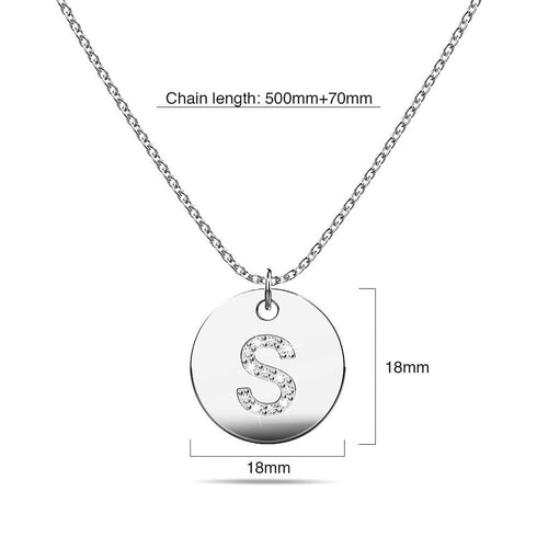 Initials Fabulous Alphabet Letter Necklace White Gold Layered Steel Jewellery